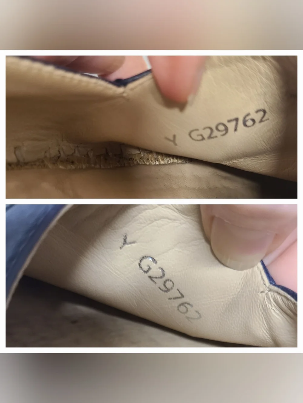 Chanel CC Logo Navy & Black Lambskin Leather Espadrilles Flats Sz 39 US 8